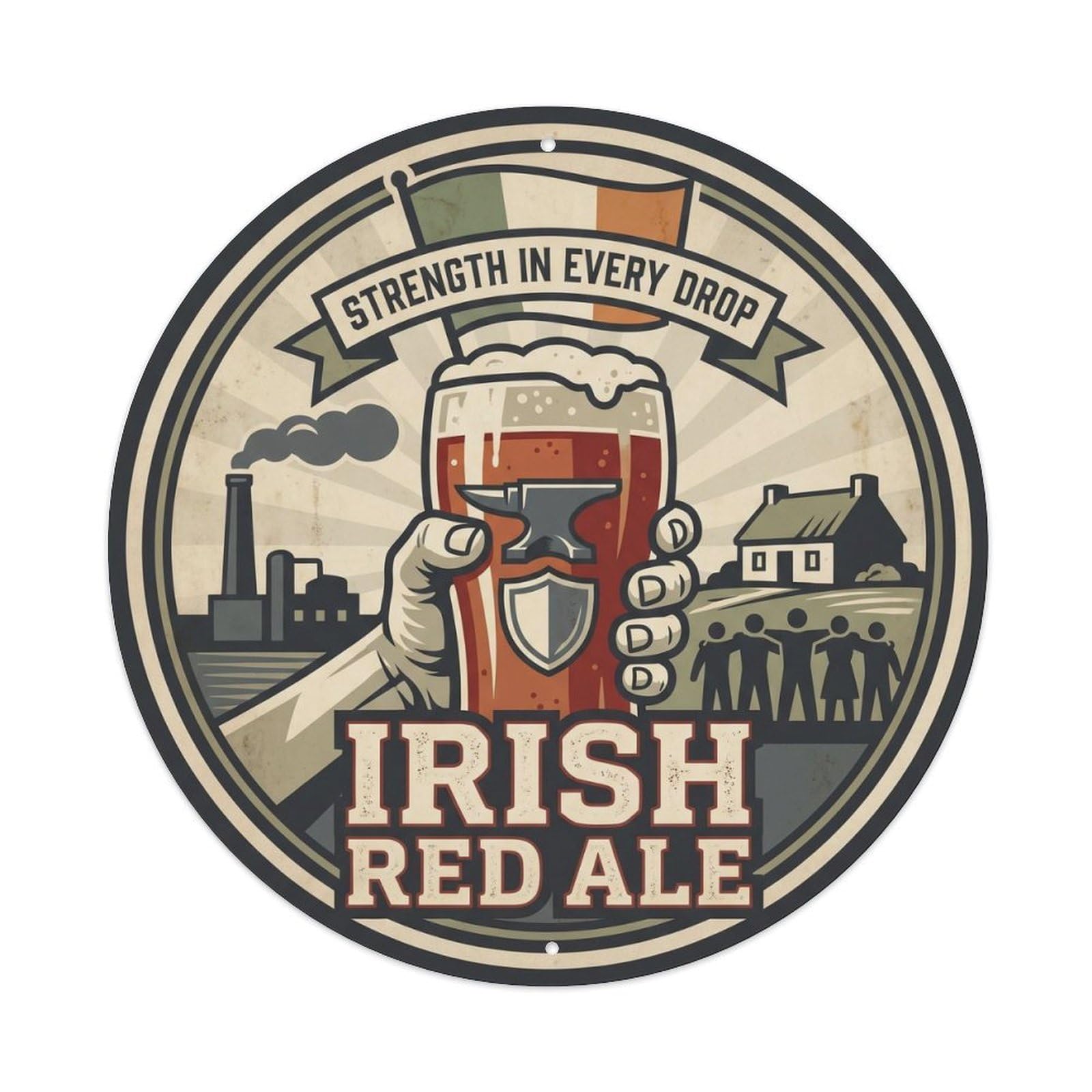Irish Red Ale Traditional Beer Brewery Strong Brew Metal Tin Sign