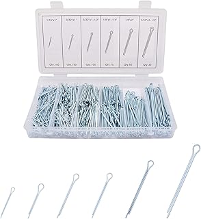 YuGtcen Hitch Pin, 555pcs Cotter Pin Assortment Kit Zinc Plated Cotter Pins Straight Hairpins Steel Split Pins Fastener Clips Hardware Pins (Hair Pins)