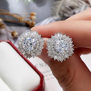 Luxury Flower Stud Earrings for Women Delicate Classic Wedding Jewelry