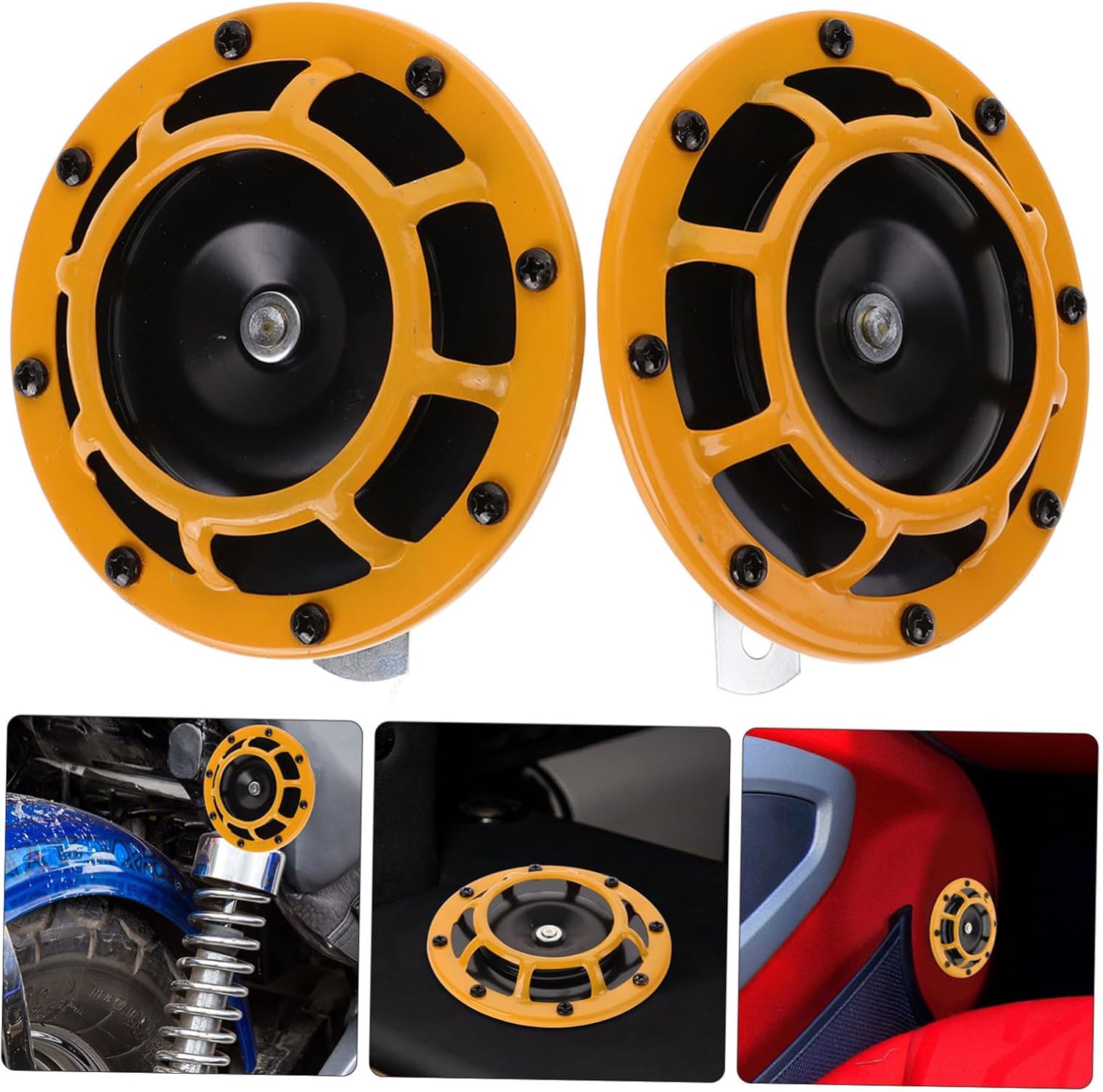 12v Motorcycle Horn Pair, Manganese Steel, Loud Dual Tone