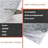 Vista 5 de Rollo de aislamiento de lámina reflectante, escudo térmico de aluminio de doble cara, núcleo de espuma de 0.118 in, barrera térmica