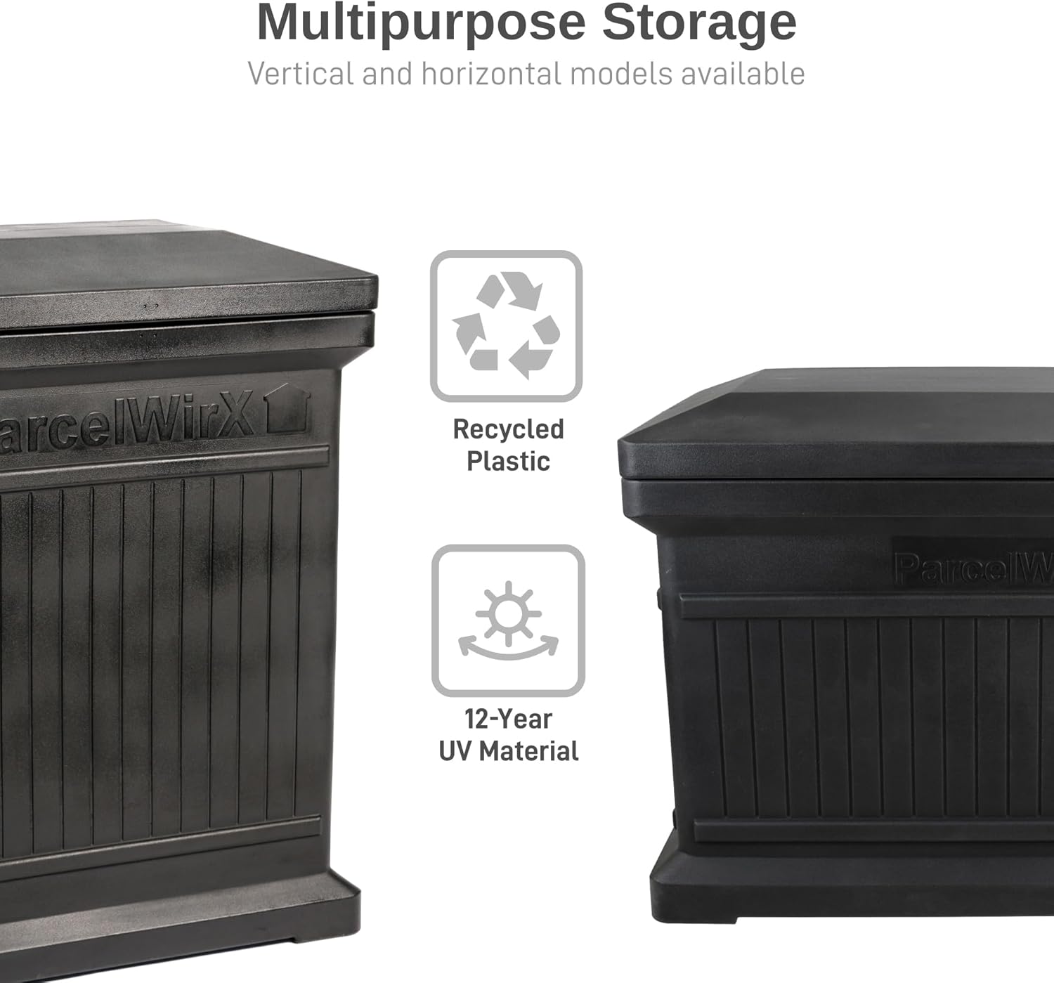 RTS Home Accents ParcelWirx Standard Vertical Delivery Box Storage Cabinet with Lift Off Lid, 24" x 18" x 33.5", Black