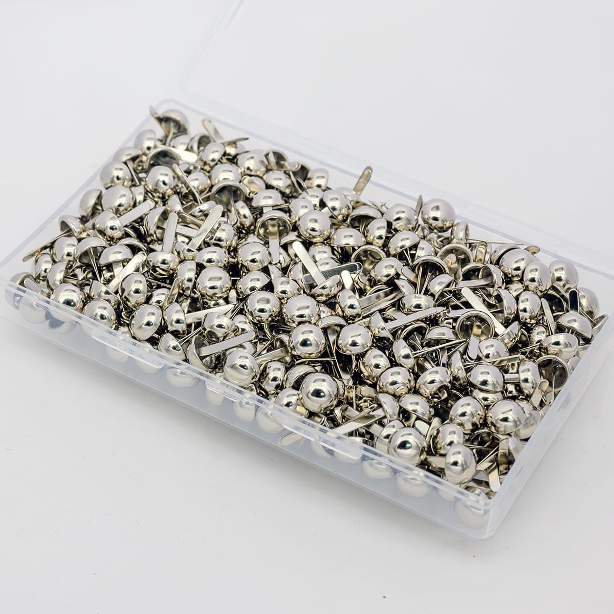 300pcs Paper Fasteners Brads Round Fasteners for Kids Craft Art Crafting School Project Brass Fasteners Decorative Paper Decoration Scrapbooking DIY Supplies (Round 8mm Silver)