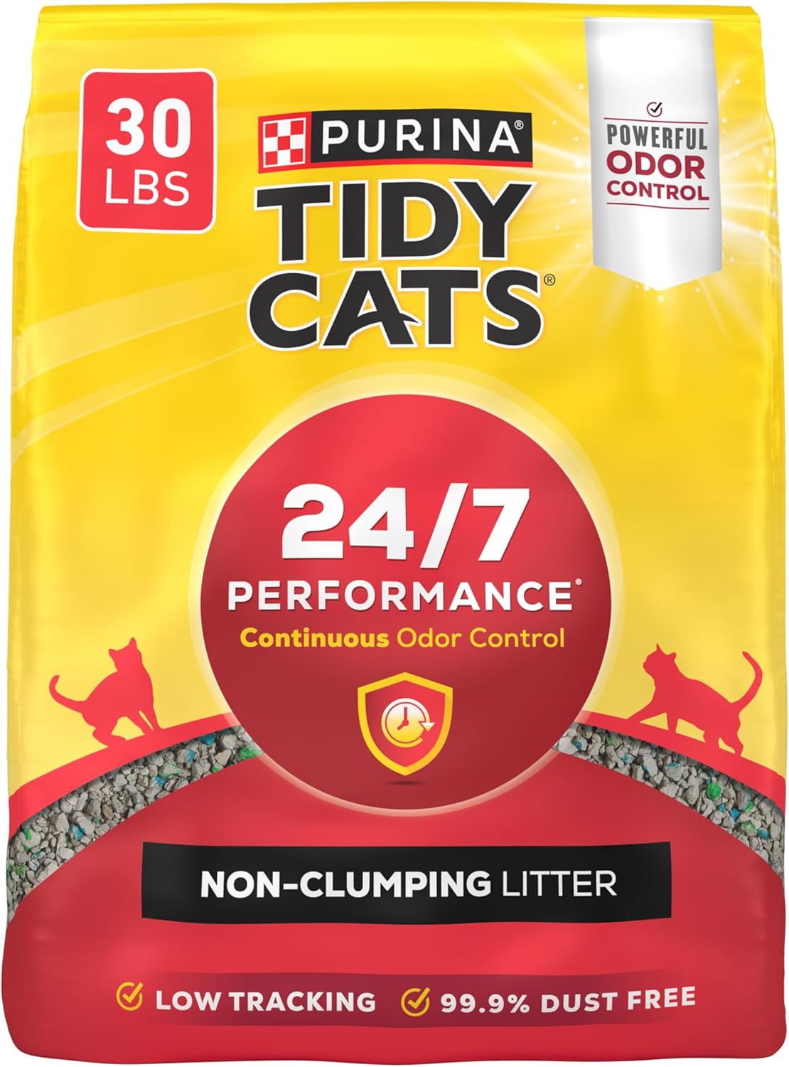 Purina Tidy Cats Non Clumping Cat Litter, 24/7 Performance Multi Cat Litter - 30 lb. Bag