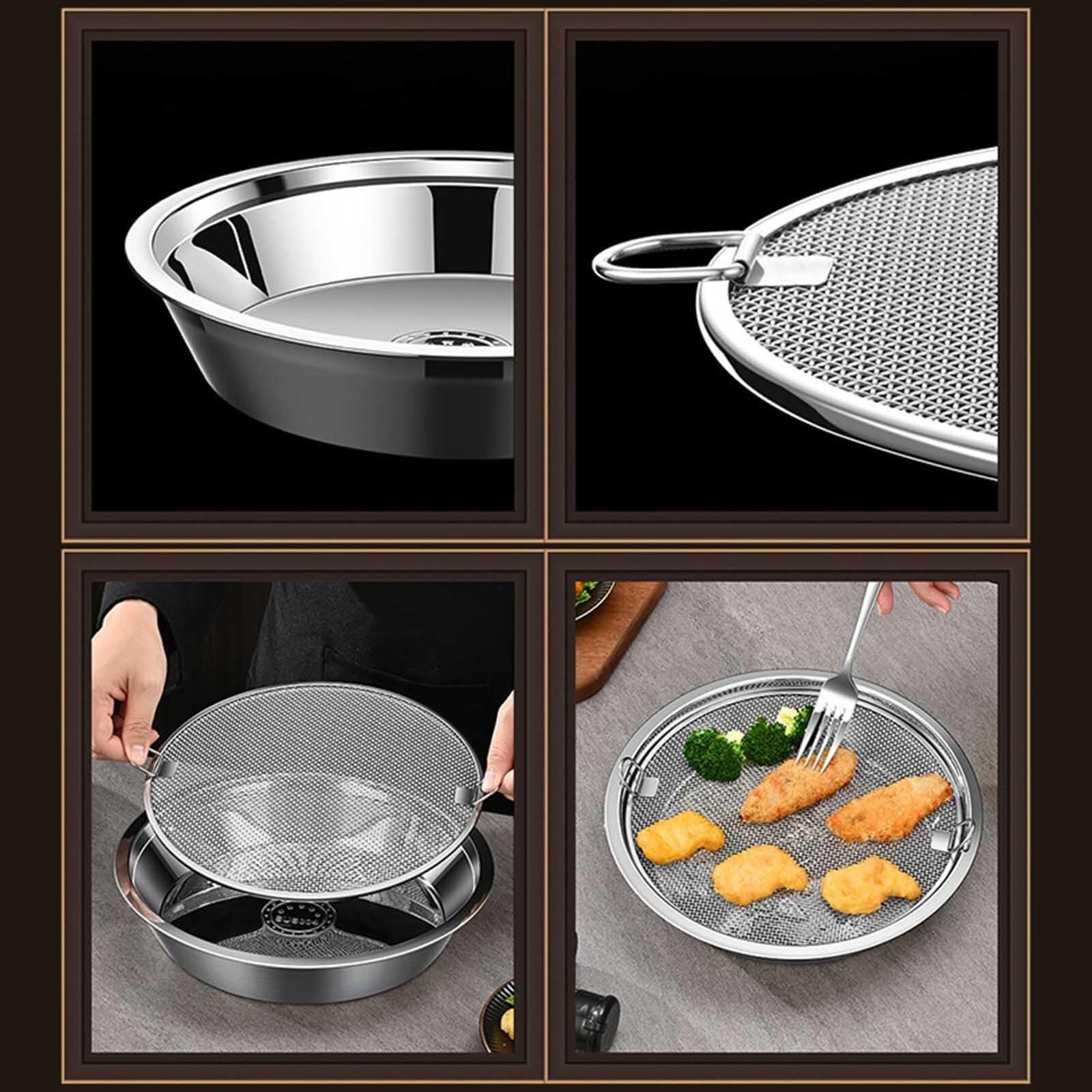 Filtro de Aceite de Acero Inoxidable, utensilio de Cocina, Apto para Hornear y freír Alimentos. | Silver and Gold