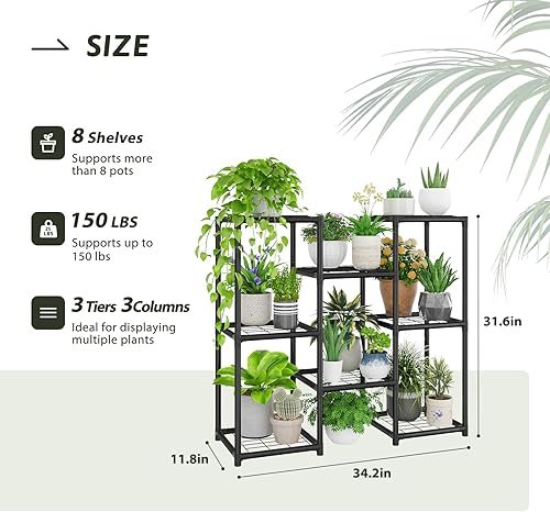 Miniatura 5 de GENTINGBRO Soportes para plantas para interiores de 10 niveles estantes de esquina para plantas al aire libre soporte de flores colgante de madera