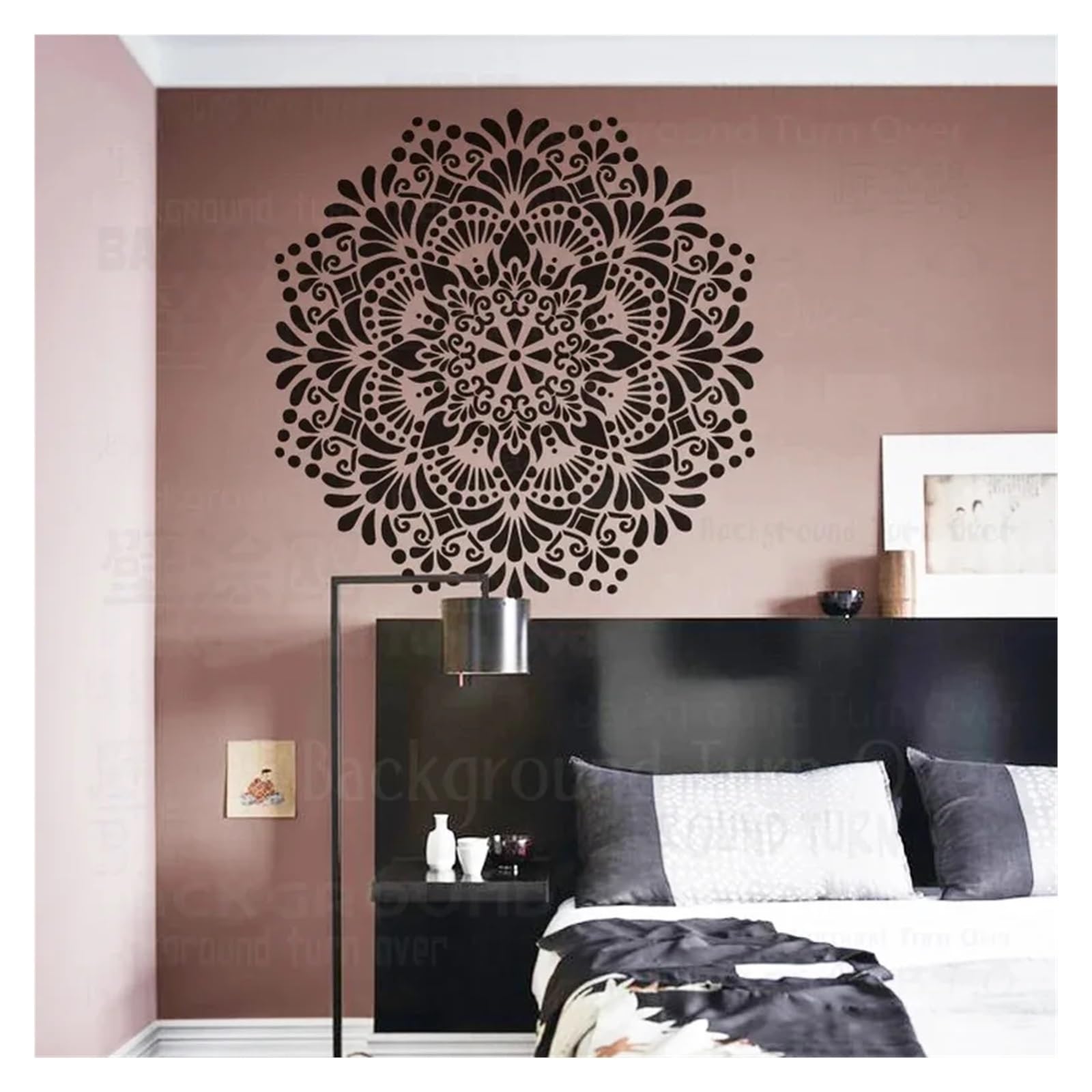 Wandschablone Große Wandschablone, Kieselstein-Wandmalerei, Modell, 60–100 cm, Möbelherstellung, DIY-Dekor, runde Decke(Color 16,L 32cmX40cm)