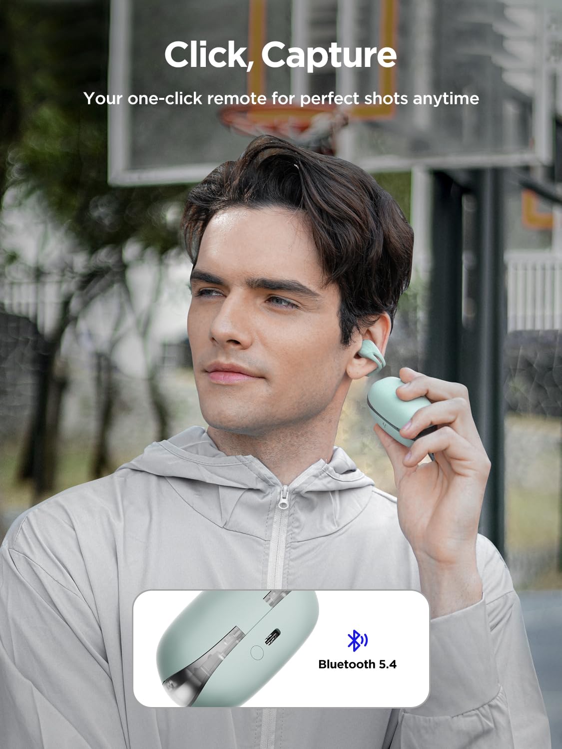 HAKII Auricolari senza fili, auricolari senza fili, Bluetooth 5.4, ergonomici, con clip, con suono stereo/ENC, cuffie aperte con controllo touch, cuffie impermeabili IPX5, per sport, fitness
