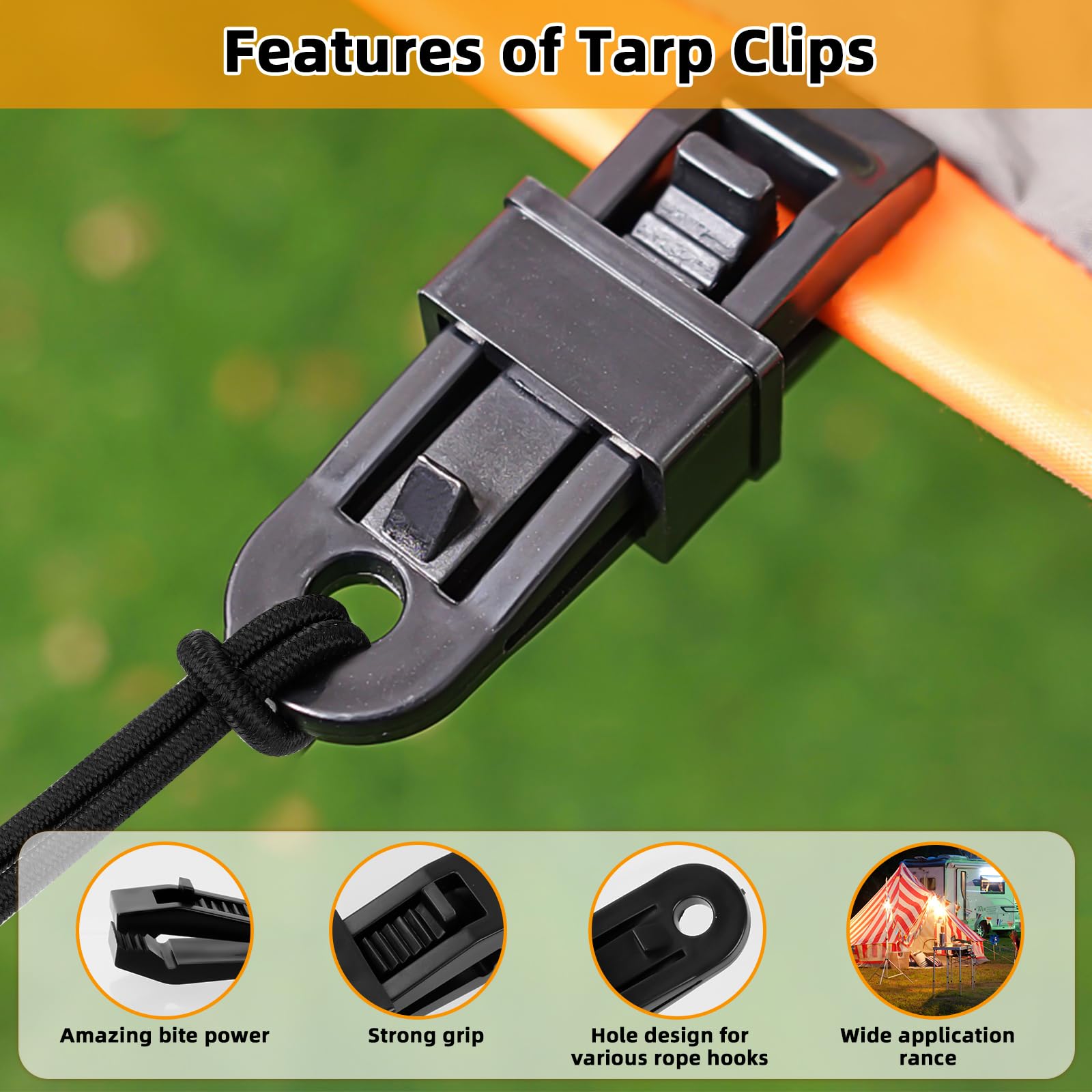 8 Clip Fissatelo Per Teloni: Ganci Universali Per Tende E Teli Impermeabili - 4
