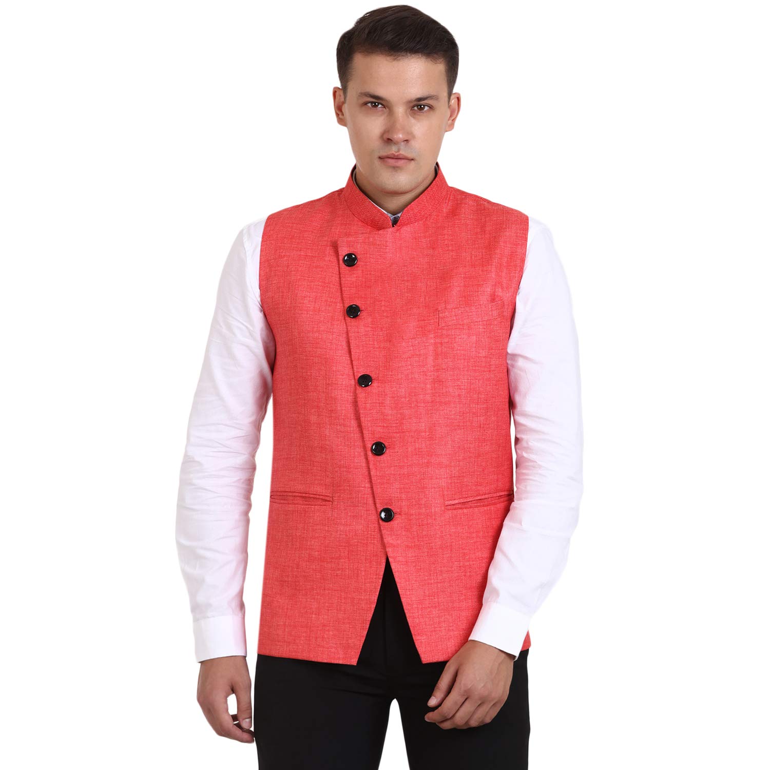 veera paridhaan Men's Solid Jute Cross Nehru Jacket-picture-21