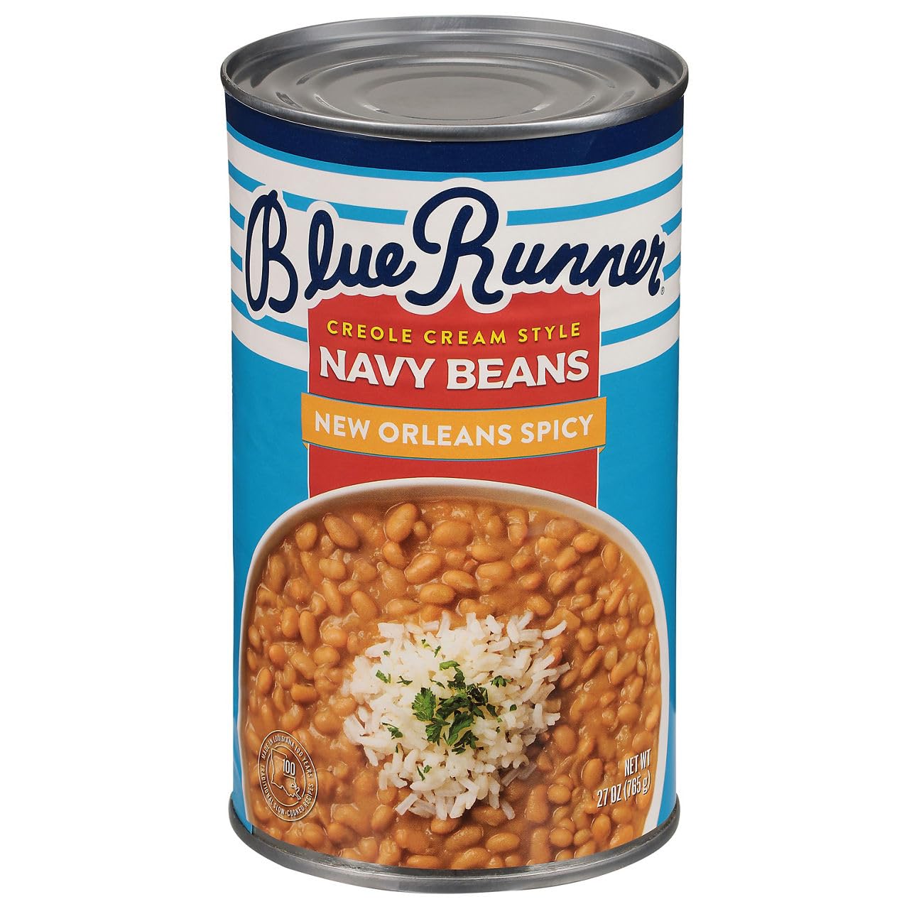 Blue Runner, New Orleans Spicy Cream Style Navy Beans, 27 Ounce
