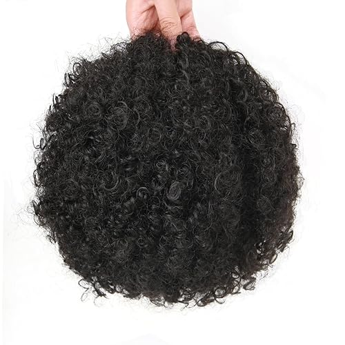 Miniatura 4 de Extensión de cola de caballo afro con cordón para mujeres negras, extensión de cola de caballo corta afro rizada con clip con cordón rizado (2#)