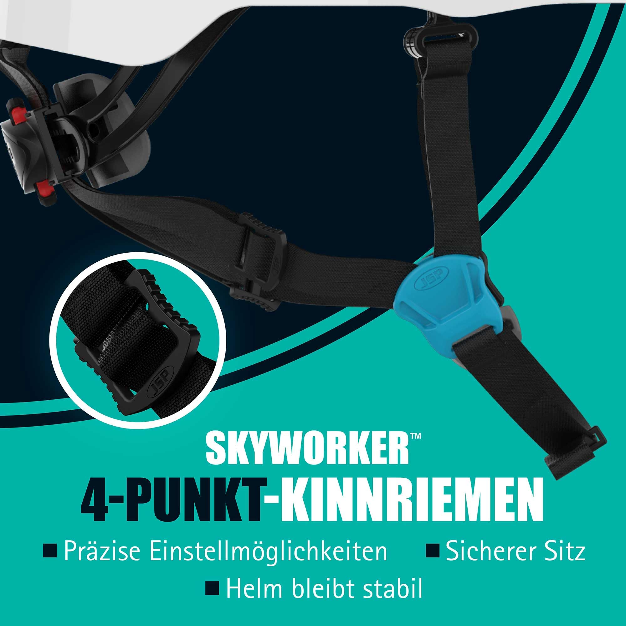 JSP EVOLITE Skyworker Schutz- und Kletterhelm, Ultraleicht, Schwarz | JSPs leichtester Schutz- und Kletterhelm mit 6-Punkt-Textilaufhängung und Drehverschluss für optimale Passform. EN 12492