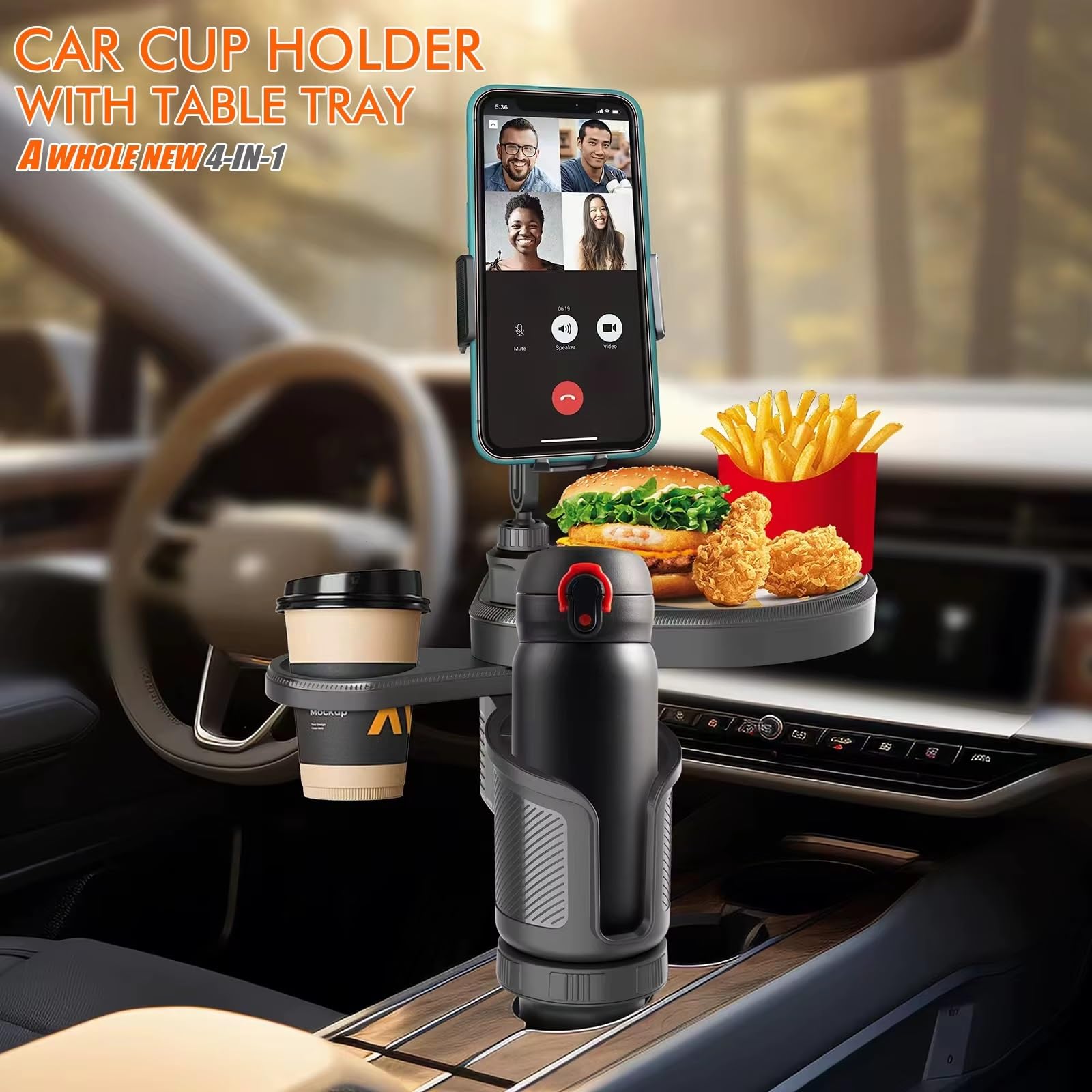 Auto Innenraum Zubehör Vassoio Di Espansione Portabicchieri Per Console Centrale Ricambio Auto 4 In 1 Con Accessori Per Supporti Per Bevande Telefono