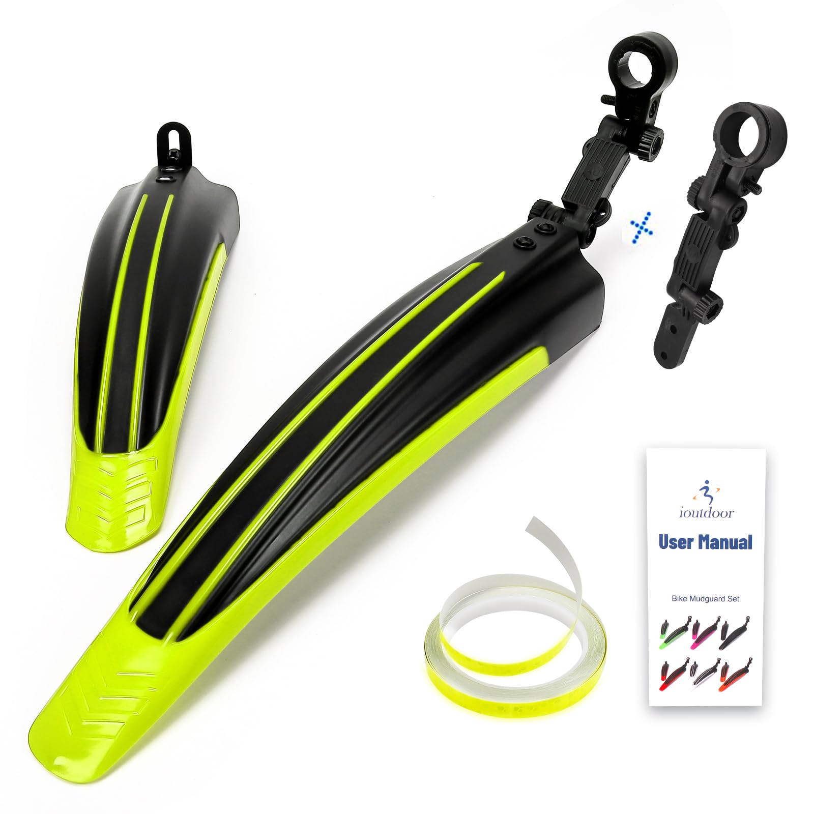 Parafanghi Bici Mountain Bike - Set Ante/Post Con Nastro Riflettente 8.2M Per Sicurezza