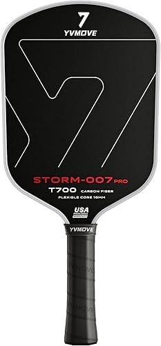Pickleball Paddle with T700 Raw Carbon Fiber Surface & 16mm STR-Core Power Polymer Core, Premium Pickle Ball Racket Designed for Ultimate Spin &