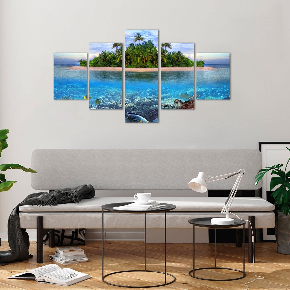 Impression sur verre 105x70 cm - Image sur verre - Tableaux por la mur - Bateau Falaises Eau