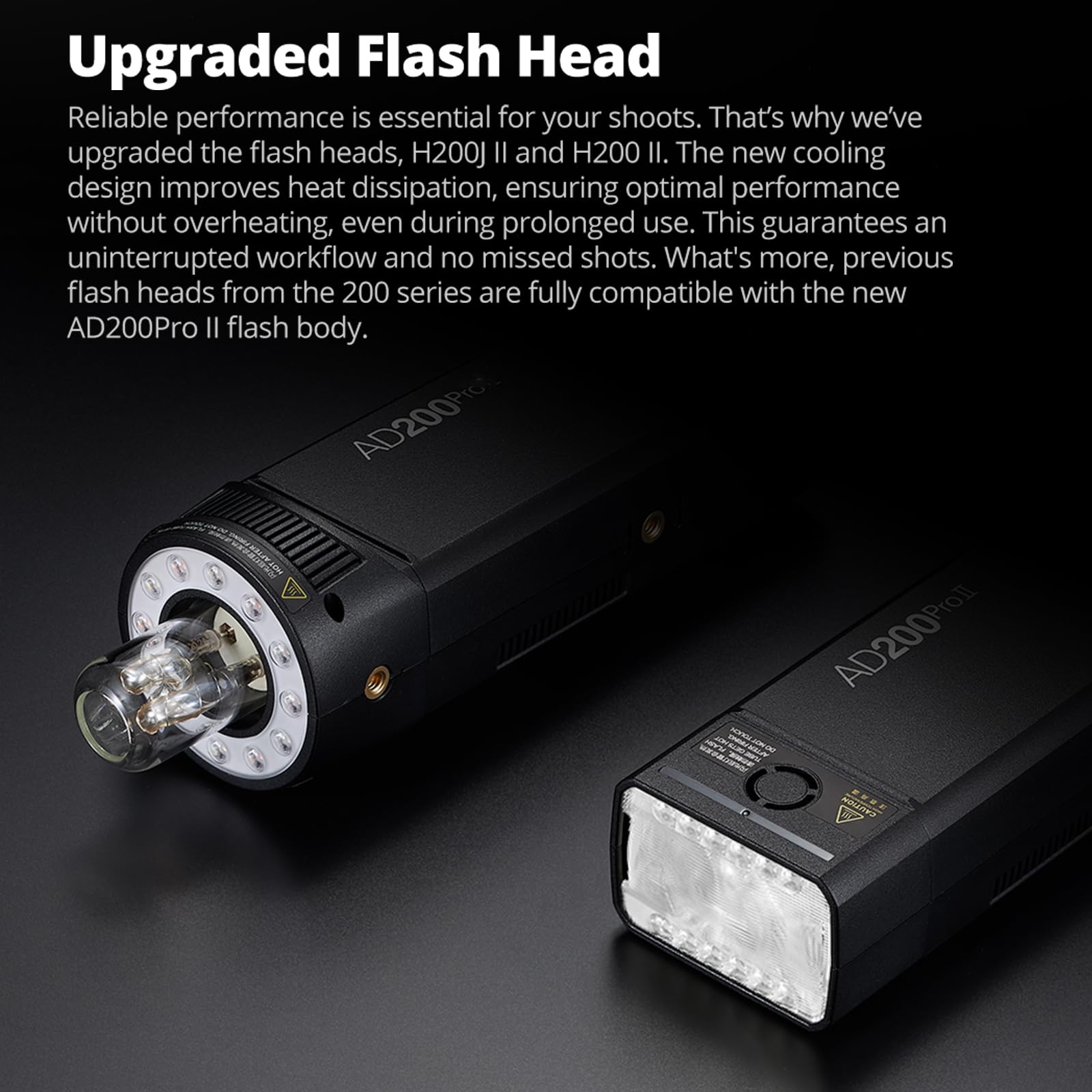 Godox AD200 Pro II GODOX AD200Pro II Flash, Flash HSS 2.4 G, Reciclado 0.01-1.8 s, batería de 2980 mAh, 500 Destellos a Plena Potencia, sincronización One-Tap con X3 (GODOX AD200Pro Ajustado a