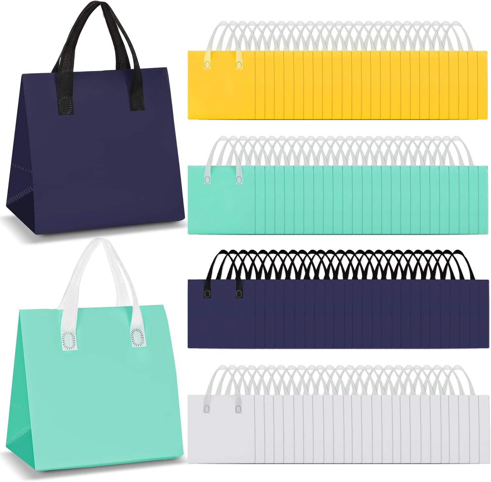 Kacctyen 100 Pcs Insulated Take Out Bags Bulk 9.5 x 6 x 9.5 in Thermal Insulation Food Bag for Coffee, Milk Tea, Hot Cold Food, Delivery Cooler Bag for Catering Restaurant Grocery Picnic (Multicolor)