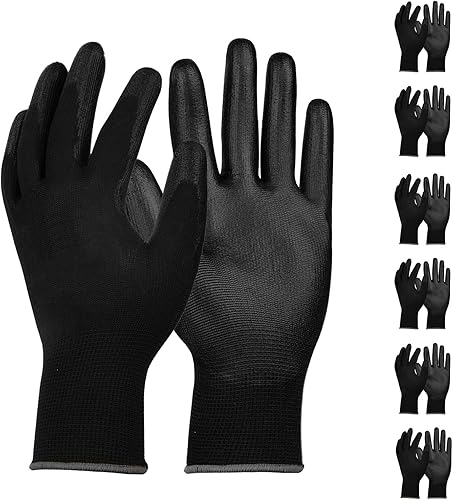 MIG4U Guantes de poliuretano  Guante ultrafino recubierto de palma de poliuretano  Excelente agarre guante de trabajo de seguridad ideal para