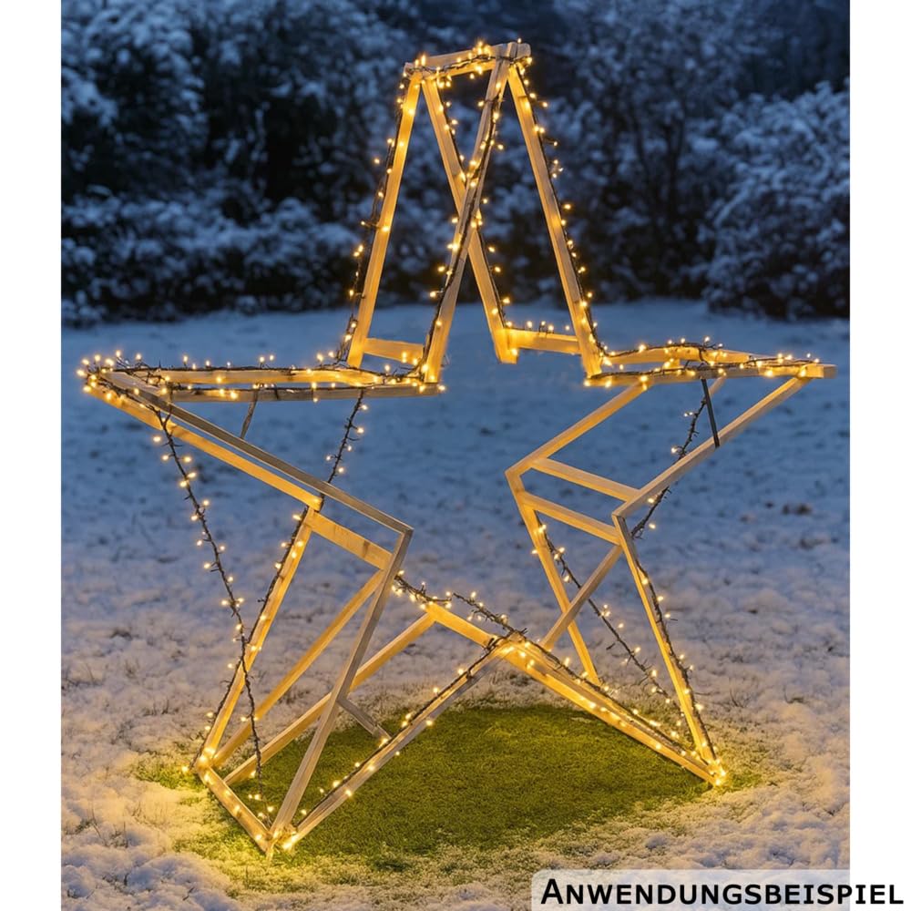 XXL LED Weihnachtsstern für außen - Stern beleuchtet groß - DIY Deko Weihnachten Garten - 5er Set Klappbock