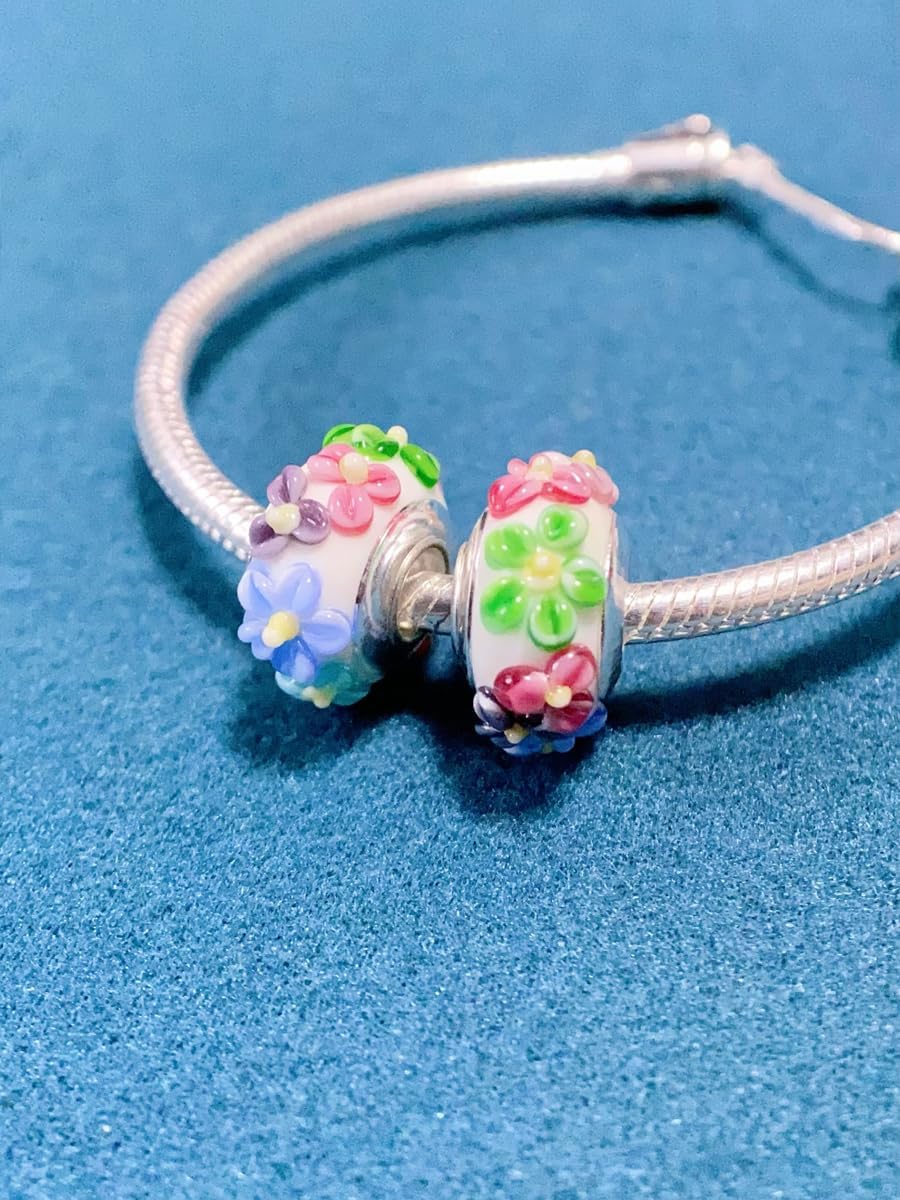 2pcs Original Handmade Murano Glass Charms for Pandora Bracelets, 925 Sterling Silver Charms for Bracelets, DIY Bead for Women, Jewelry Gifts for Women - Image 4