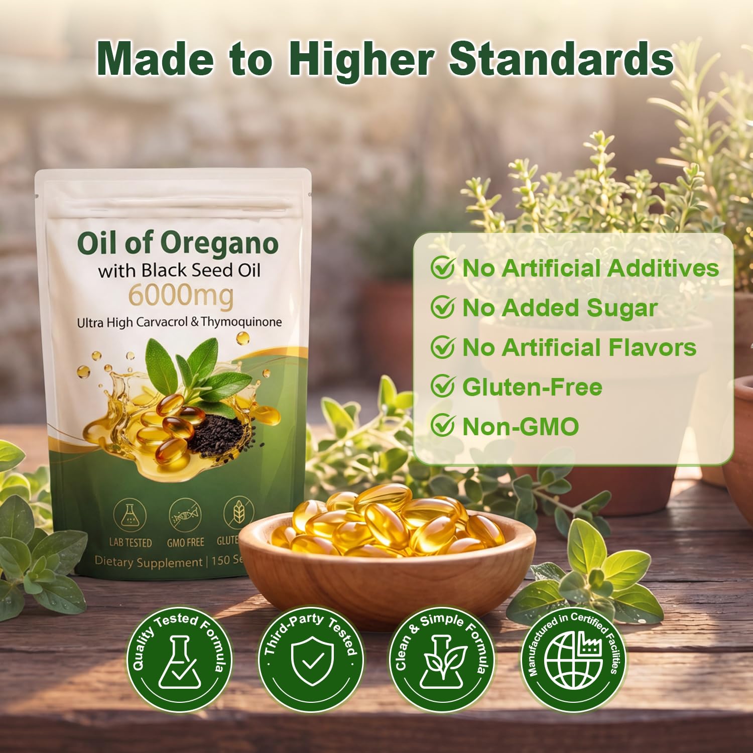 Oil of Oregano with Black Seed Oil Softgels 6000mg — Amazon image 7