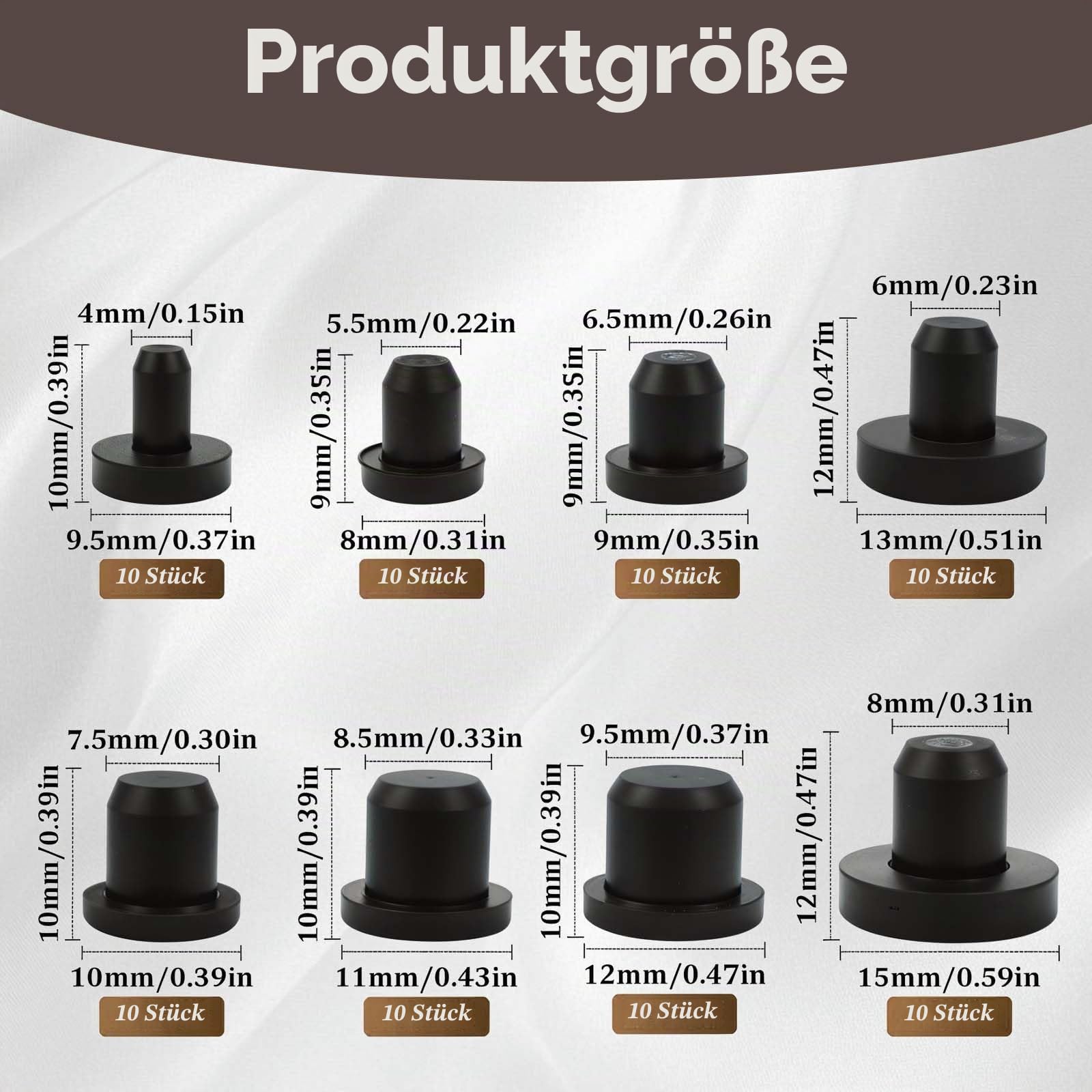 SILIKON GUMMI ROHRSTOPFEN Rohrkappen Abdeckstopfen Blindstopfen 6.8mm - 201.5mm EUR 7,20 - DE