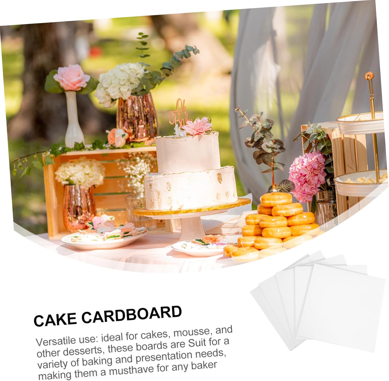 Alipis 10pcs Square Cake Cardboard Cake Base Board Mousse Board Wedding Baking Supplies