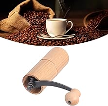 Moedor de café manual, moedor de grãos de madeira com rebarbas de ferro fundido, manivela manual de grande capacidade, moedor de manivela pequena para casa, escritório e viagens