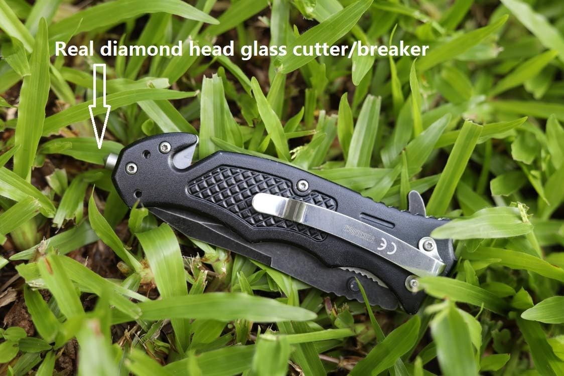 STEINBRÜCKE Pocket Knife Folding Knife - 3.4'' Blade High Performance Stainless Steel 8Cr13Mov Reversible Clip Folding Knife for Outdoor, Hunting, Camping, Survival and EDC