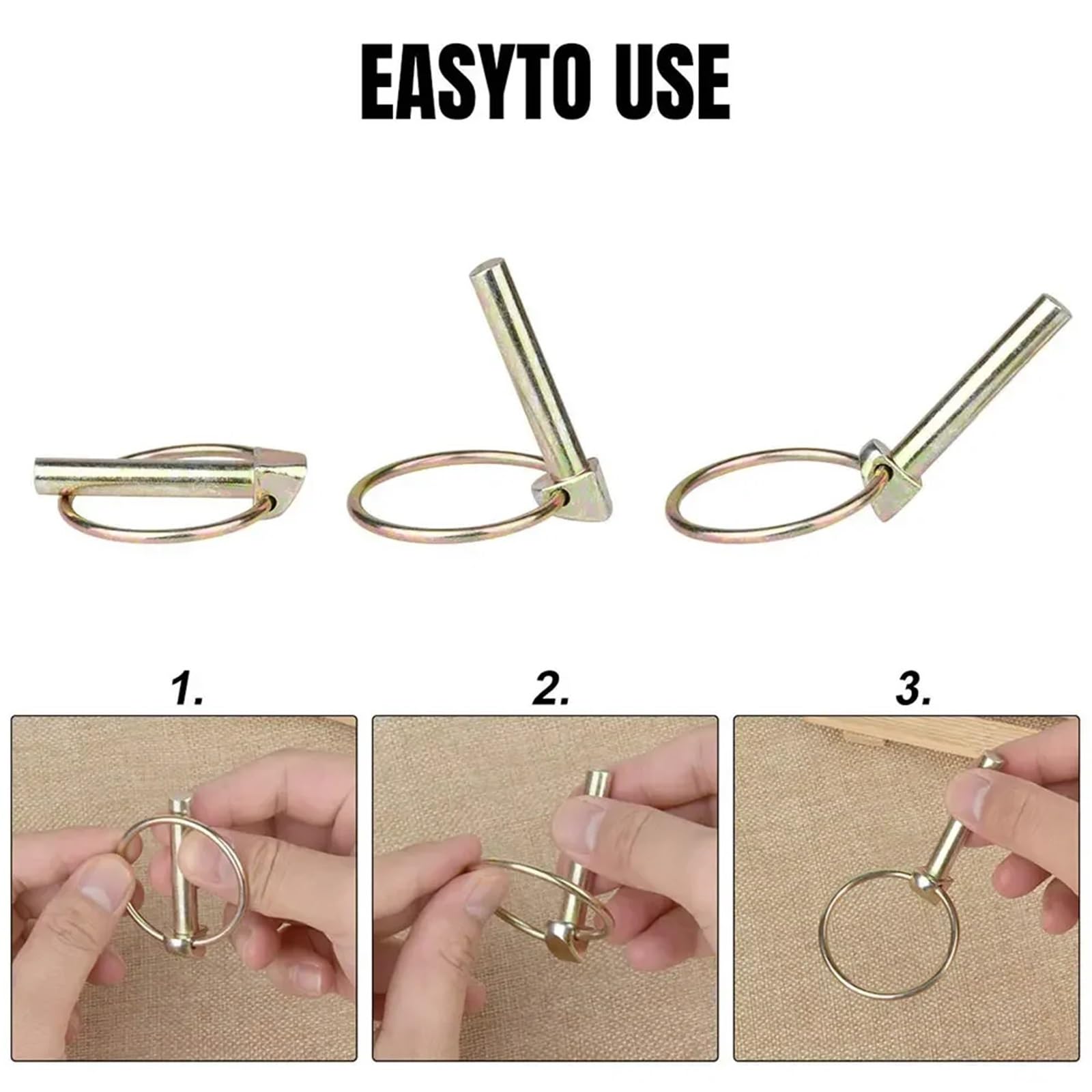 Kit surtido de pasadores resistentes 30/50 piezas for tractores, remolques, camiones y cortacéspedes. Pasadores enganche 3 puntos para Granja Césped Jardín Remolques(M6x45 (50pcs))