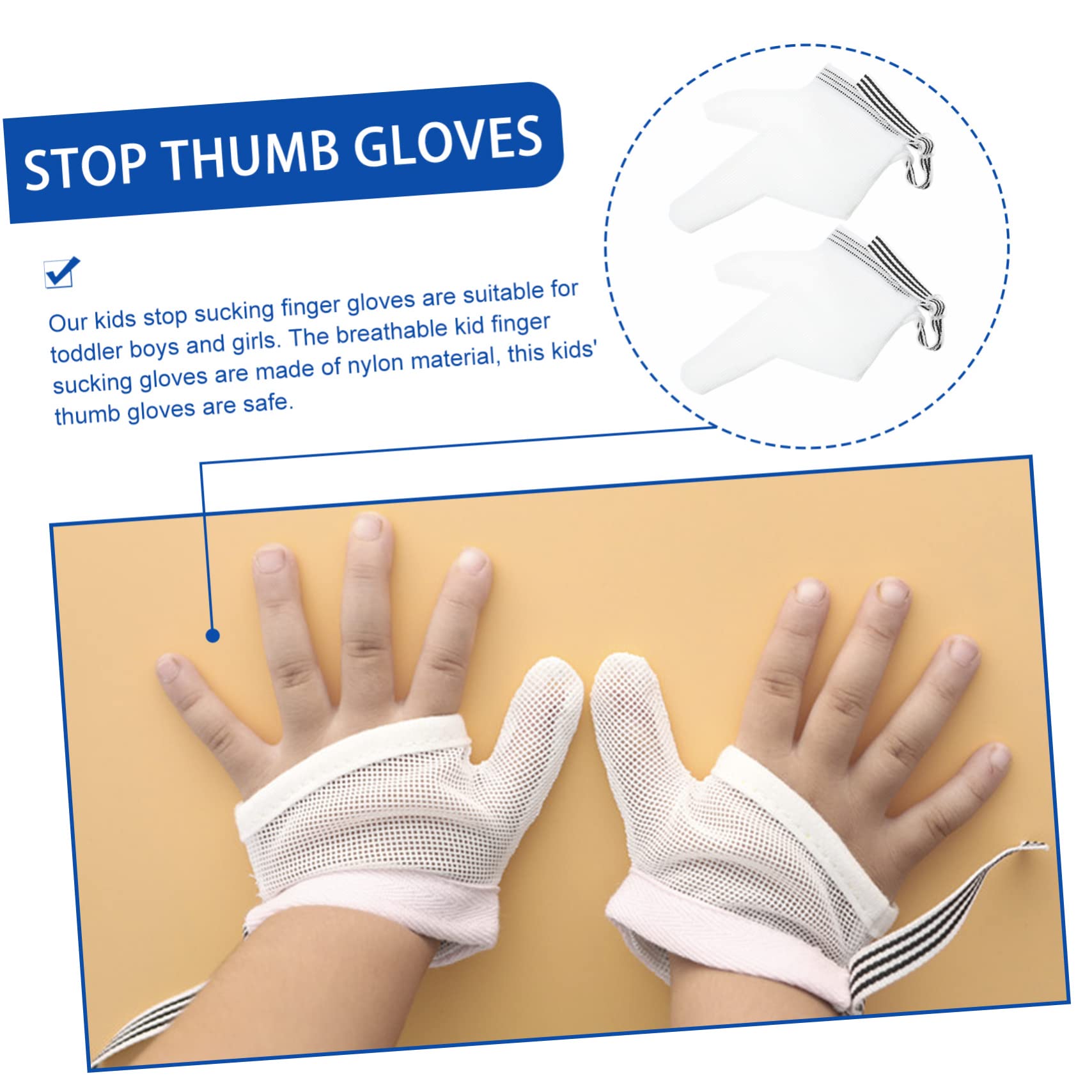 Abaodam Baby Mitts for Finger Sucking Prevention Soft Breathable Anti-Eating Gloves for Kids Easy to Clean