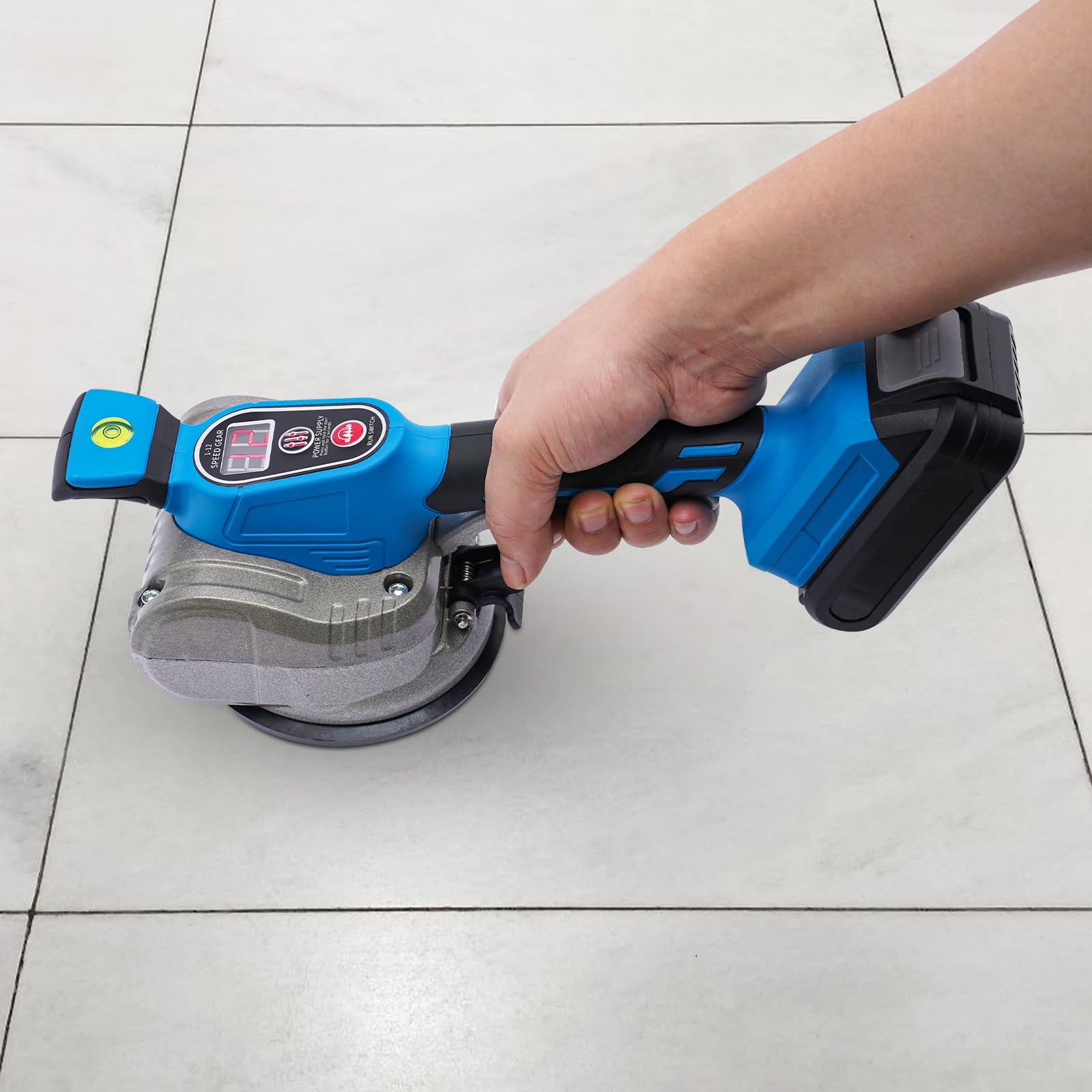 Vibratore per piastrelle Biusgiyeny 21V con 2 batterie, 12 velocità, assorbimento di 80 kg