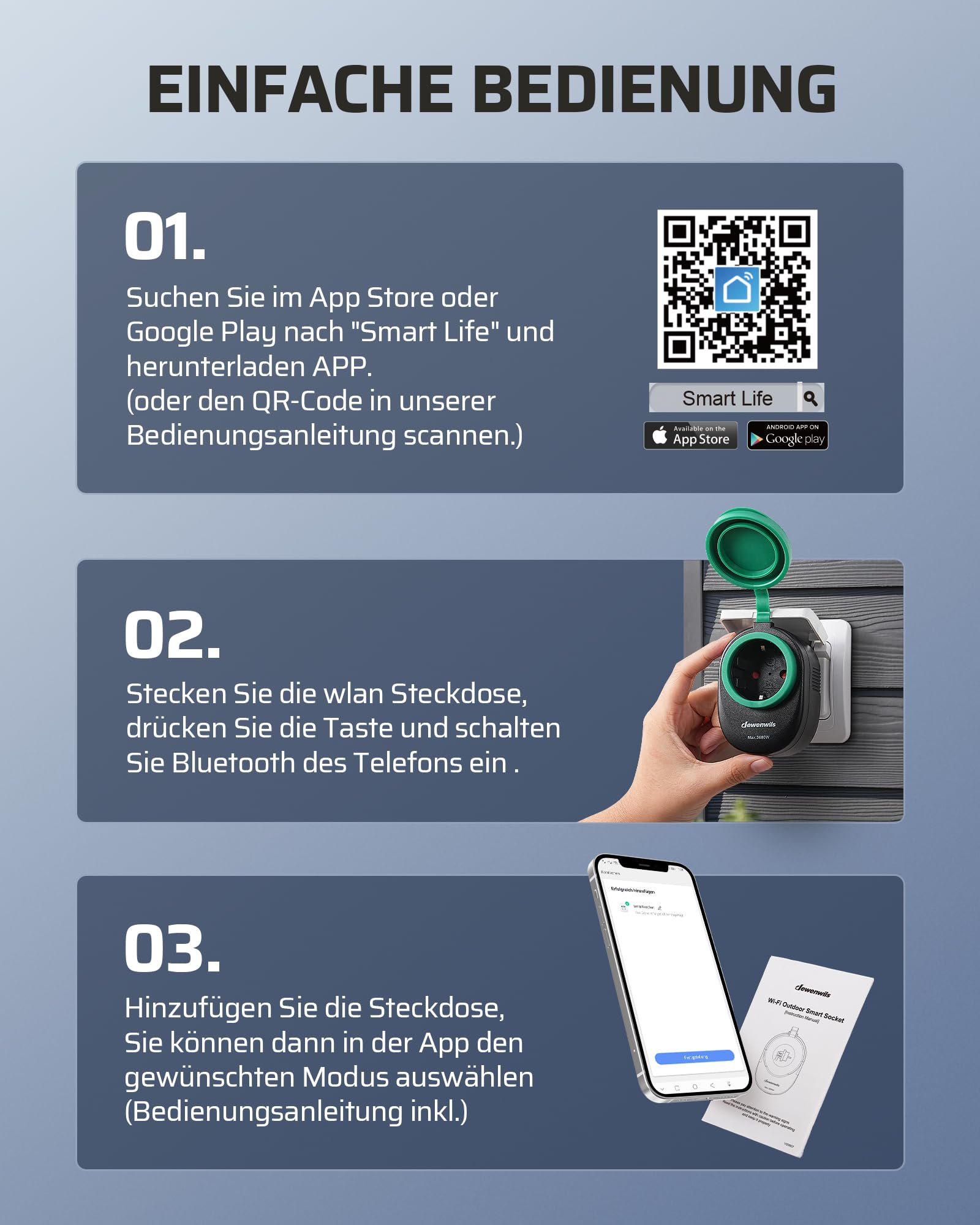 DEWENWILS Presa Wi-Fi per esterni, IP44, non richiede hub, set da 2 | 3680W Presa Intelligente Telecomando Compatibile con Alexa, Google Home e IFTTT Impermeabile Ideale per Esterni