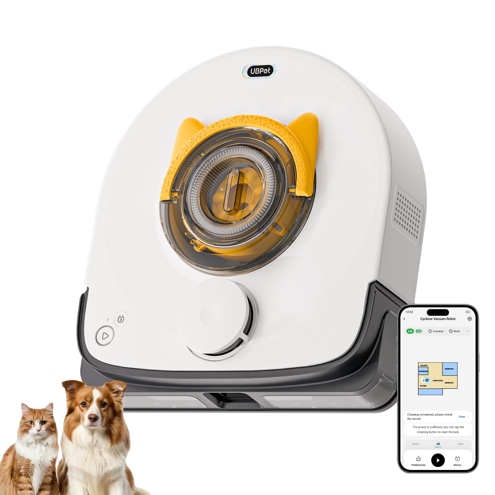 UBPET Robot Vacuum Cleaner for Pet Hair, Robot Vacuum Cleaner Square Bagless Design, LiDAR Navigation, WiFi/App Control, Self-Charging 22000Pa for Carpet Floors-image-45