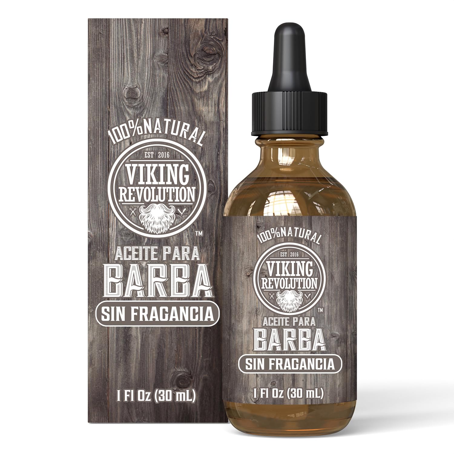 Viking Revolution - Aceite Barba Hombre - Argan y Jojoba - Favorece el Crecimiento de la Barba - Suaviza y Fortalece la Barba y el Bigote de los HOmbres - Aceite Barba Natural Sin Aroma - 30 ml