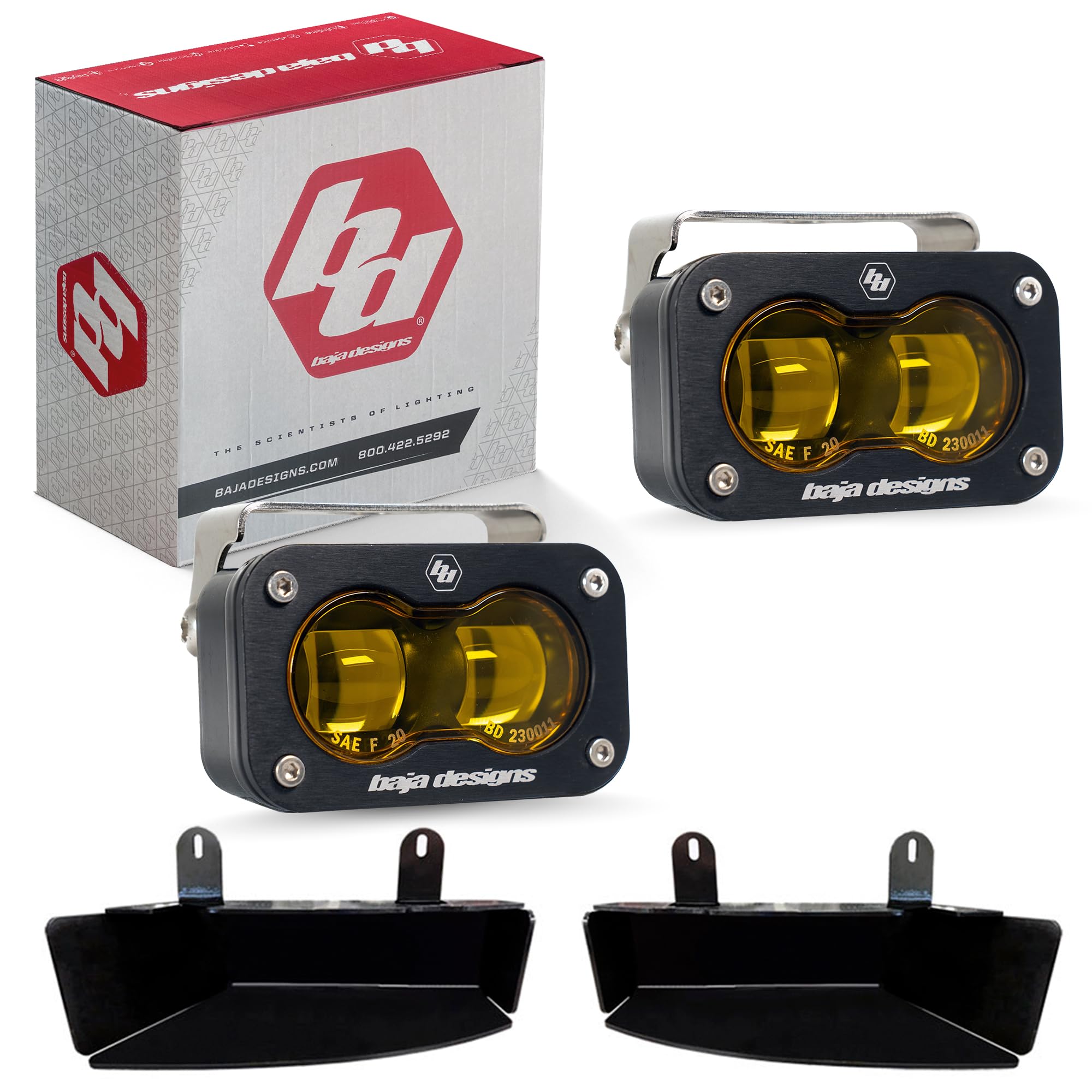 Baja Designs S2 LED SAE Fog Pocket Light Kit for Dodge Ram 2500/3500 2019+ Truck - Amber Lens