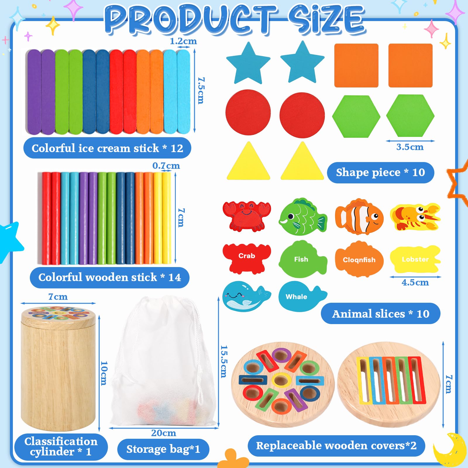 Giochi Bambini 4 5 6 Anni, 4 in 1 Giochi Montessori, Classificazione delle Forme e dei Colori, impilamento e smistamento, Giocattoli Montessori per Bambini di 4+ Anno Regali Educativi