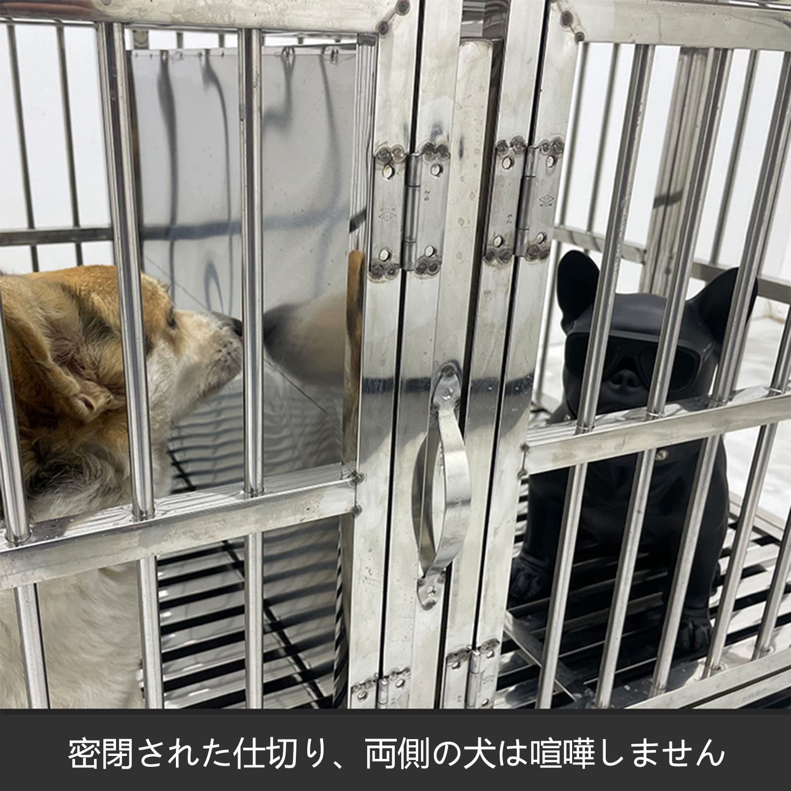 Amazon.co.jp: テンレス製の犬用ケージ 2匹の犬が喧嘩しないように 
