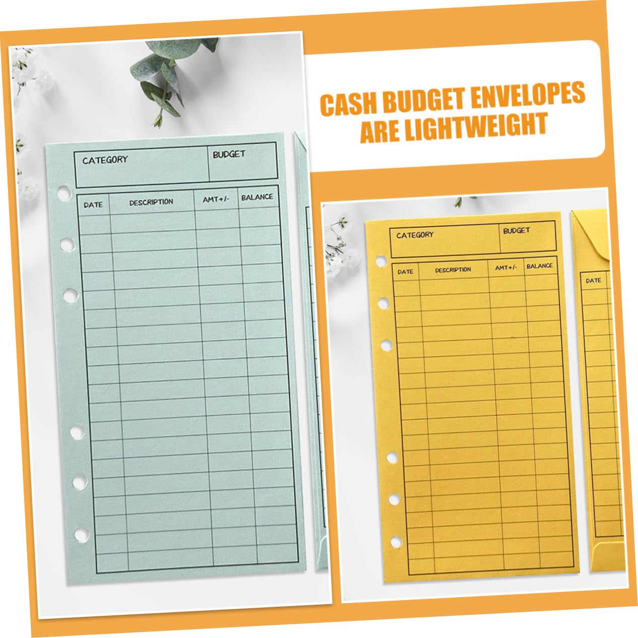 NUOBESTY Lot de 5 Enveloppes pour Carnet de Notes Feuilles Budgétaires Enveloppes pour Espèces pour Usage Domestique Bureau Commercial Pièces X 5