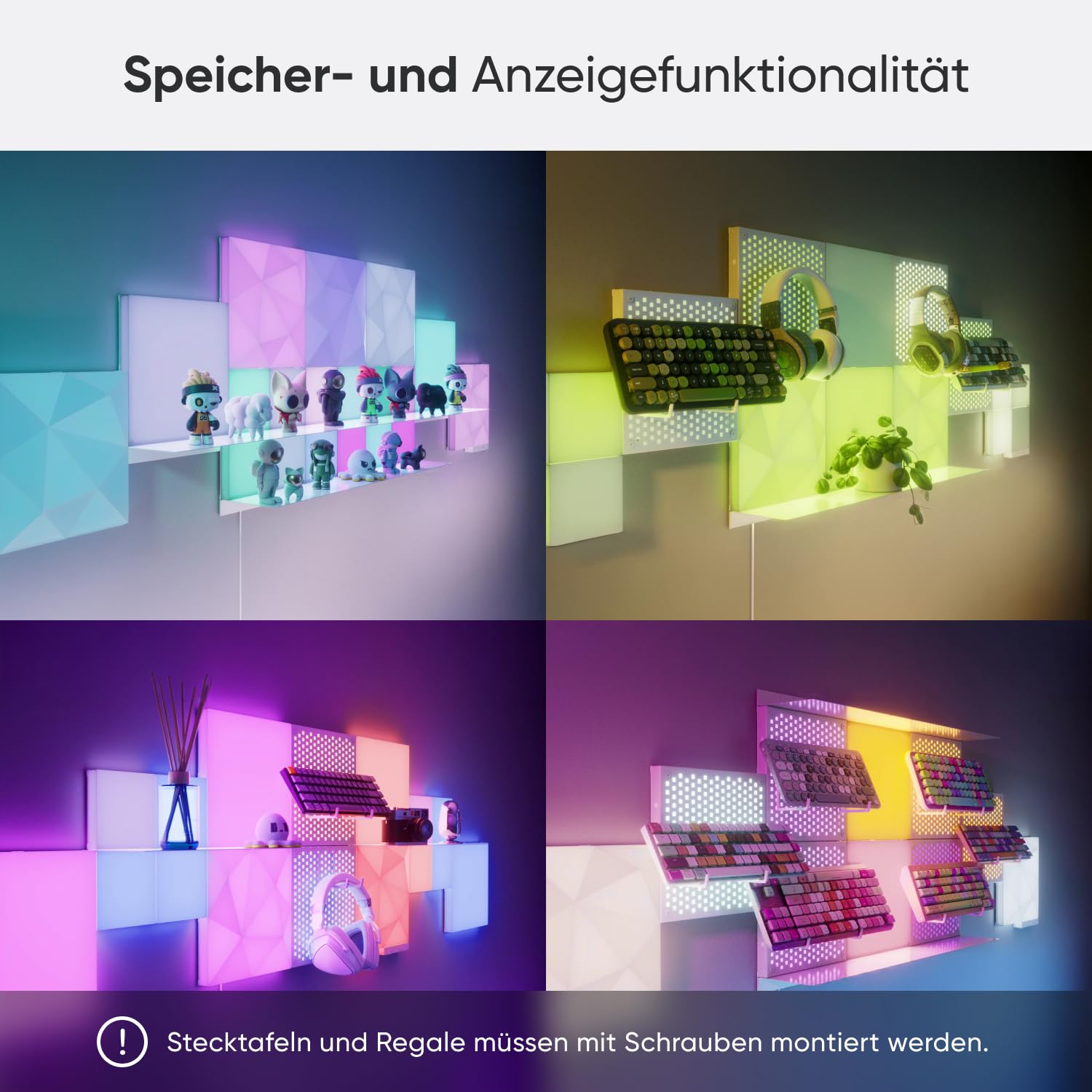 Nanoleaf Blocks Starter Kit | 10-Pack Combo, RGBW farbwechselnde Wandlampen, Lichtpanels & Regal, Pixel-Art-Style, App- & Sprachsteuerung (kompatibel mit Alexa, Apple & Google Home), Deko & Gaming