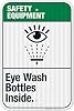 Eye Wash Bottles Inside Sign, ANSI Safety Equipment Sign, 12x18 Inches, 3M EGP Reflective .063 Aluminum, Fade Resistant, Indoor/Outdoor Use, Made in USA