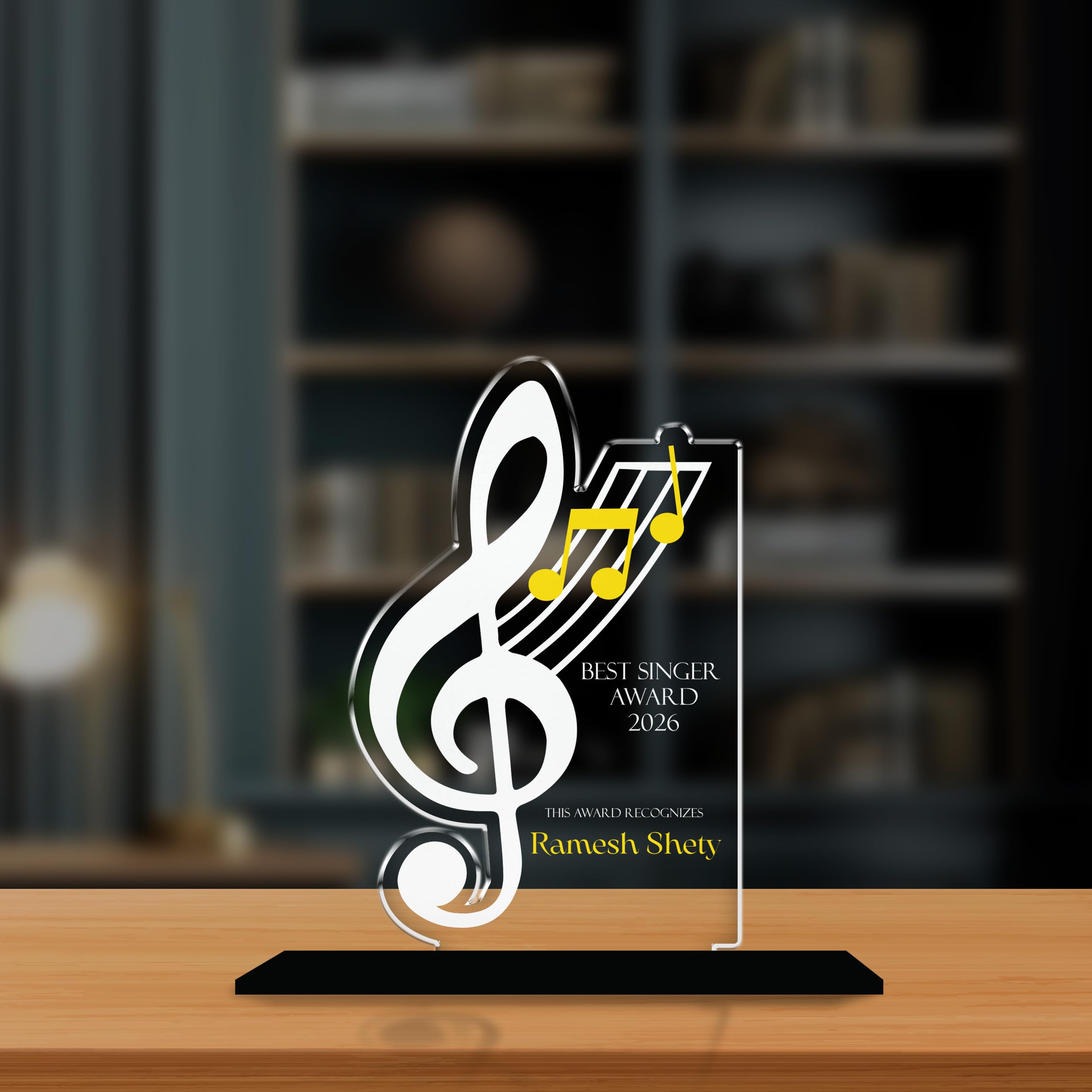 Gift Me Bazar Personalized Best Singer Award Trophy for Gift for Singers, Vocalists, and Musicians | Singer Recognition | UV Printed Acrylic Trophy-picture-18