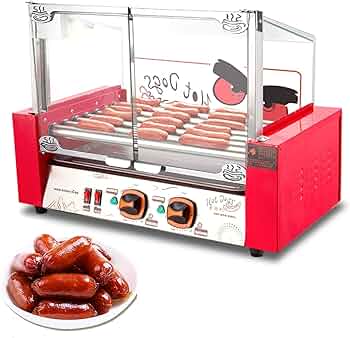 Hot Dog Roller - 18 Capacity, Non-stick Stainless Steel Rollers, Detachable G