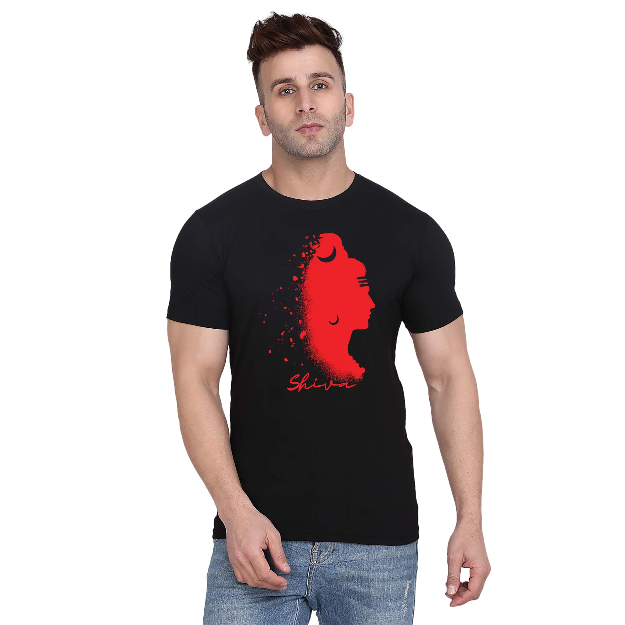 Fashion Love | Fashion Round Neck T-Shirt for Men | Cotton Fabric |Men's Lord Shiva T-Shirt | Mahadev Hindu God Graphic Tee| Half Sleeve, Modern Fit HSR-4762-picture-41