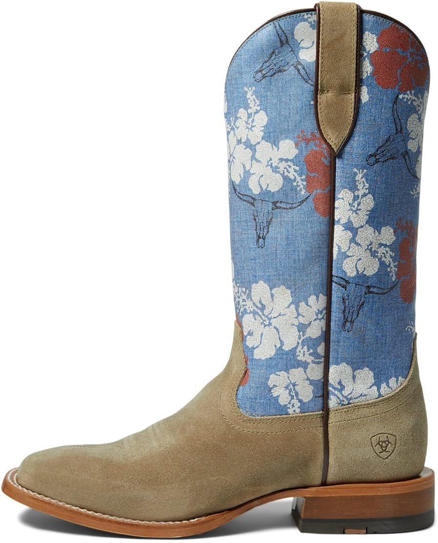 Ariat Mens Frontier Western Aloha Western Boot Burned Grey Roughout 8 Wide