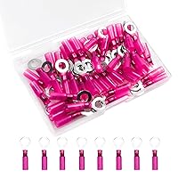 Vista 11 de 50 unidades de conectores termocontraíbles para cables, terminales de anillo impermeables 12-10 AWG, terminales de cable 12-10 AWG #10 para uso