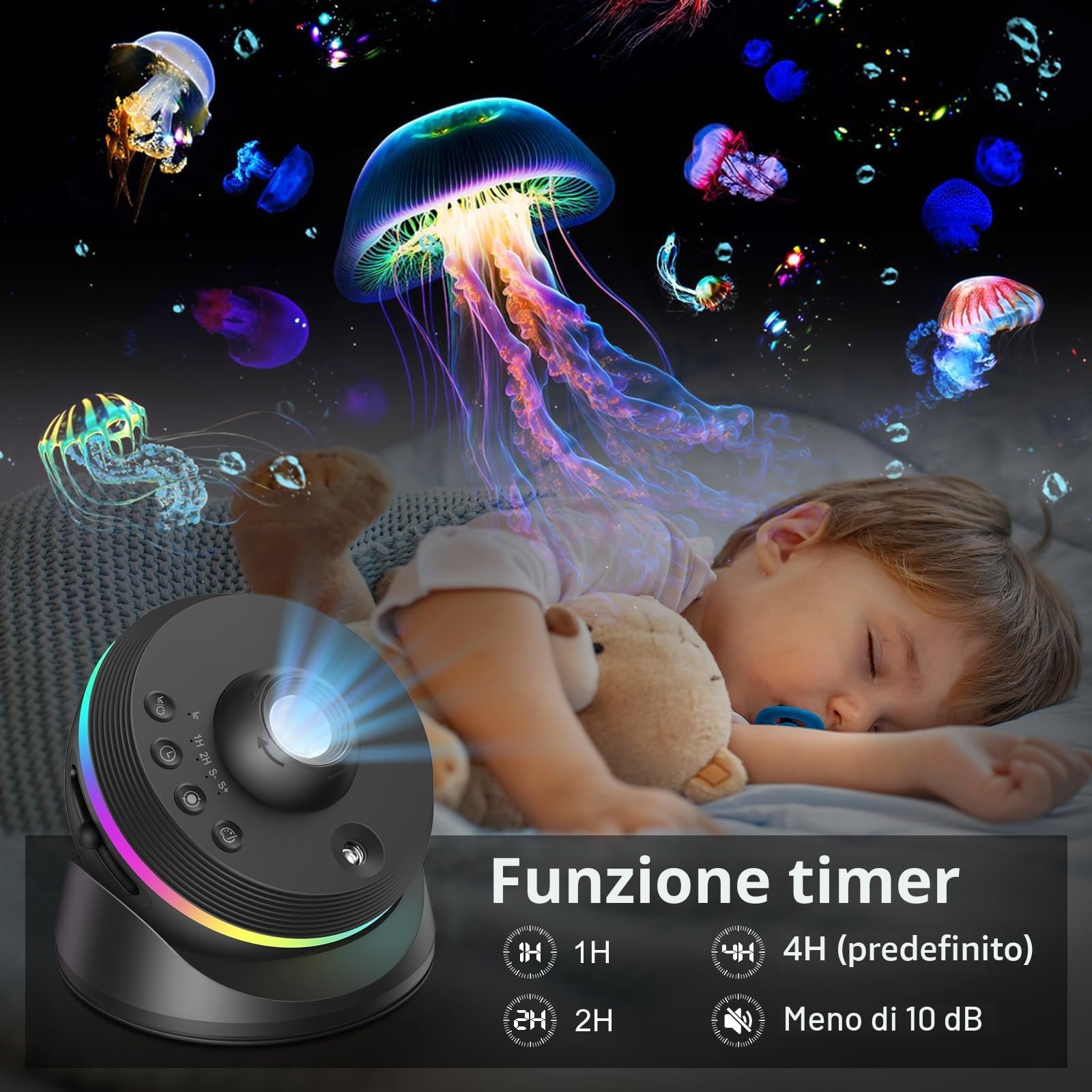 Proiettore Stelle Soffitto, 4K HD Planetario Proiettore con 13 Dischi Film, Ruotabile a 360°Lampada Proiettore Stelle Luce Notturna con Timer e Meteora Dinamica per Decorazioni Camera da letto