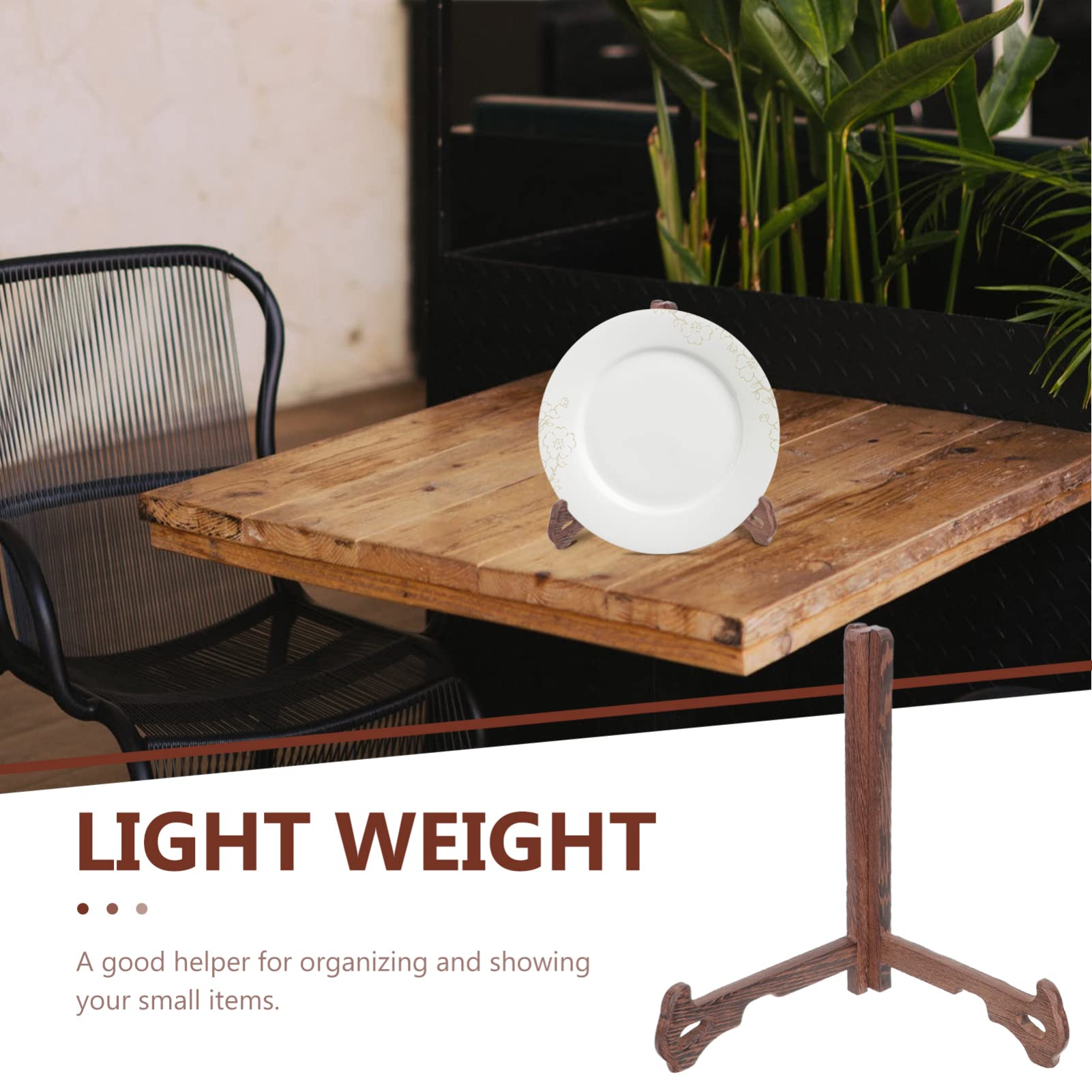 Sosoport Wooden Display Rack for Plates Compact and Lightweight Dish Storage Stand for Home Decor for Displaying Tea Cakes Artwork and Collectibles Design